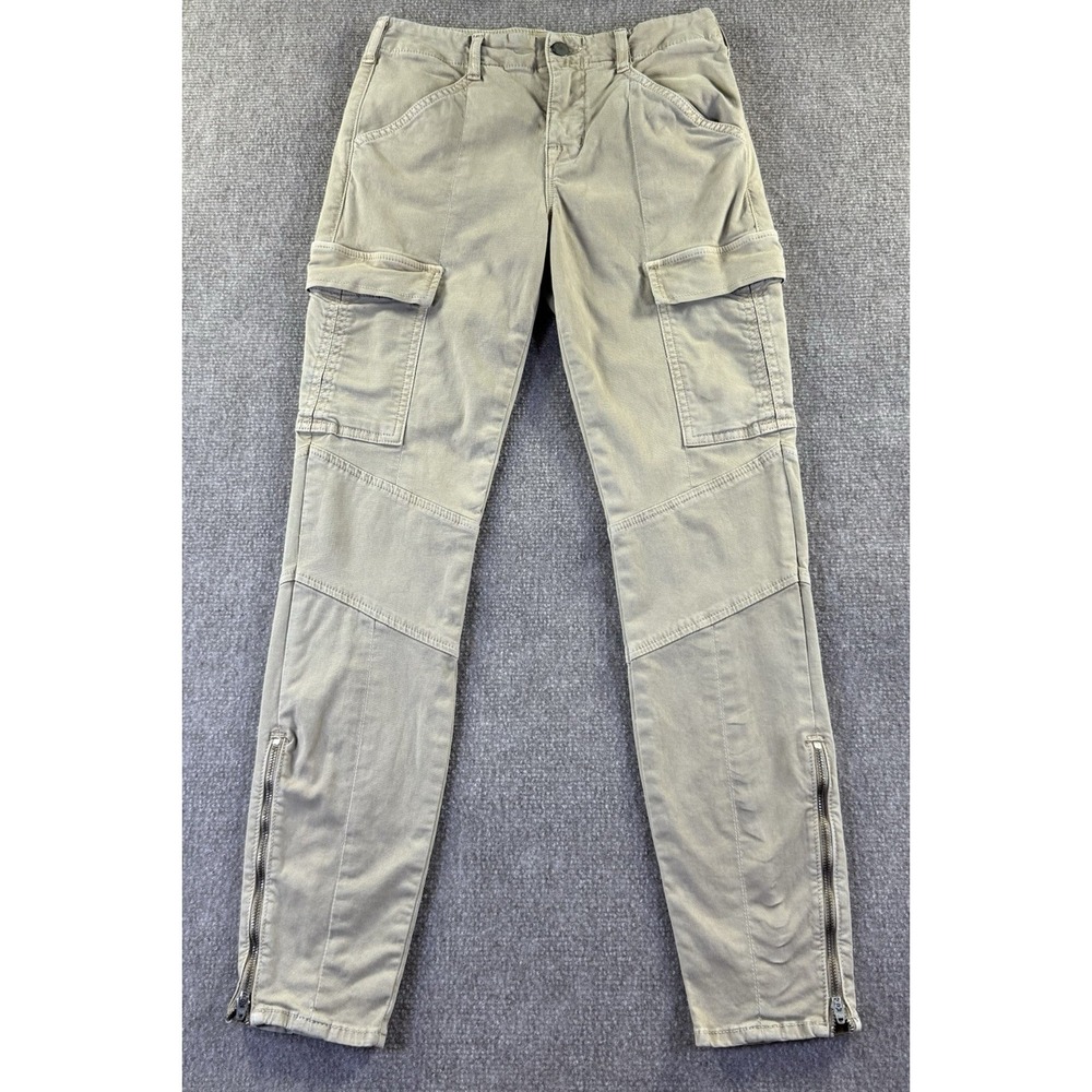 Vintage J Brand Houlihan Mid Rise Skinny Cargo Pants Distressed Sandsky Size 25
